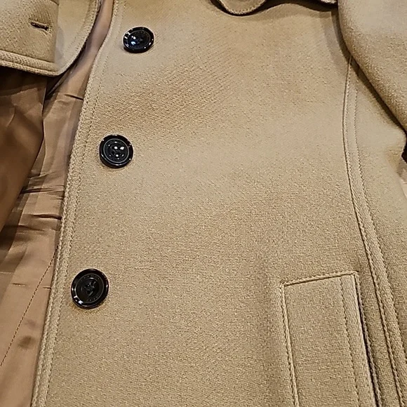 Burberry Brit 70% wool coat size 10 camel color. - Picture 10 of 16